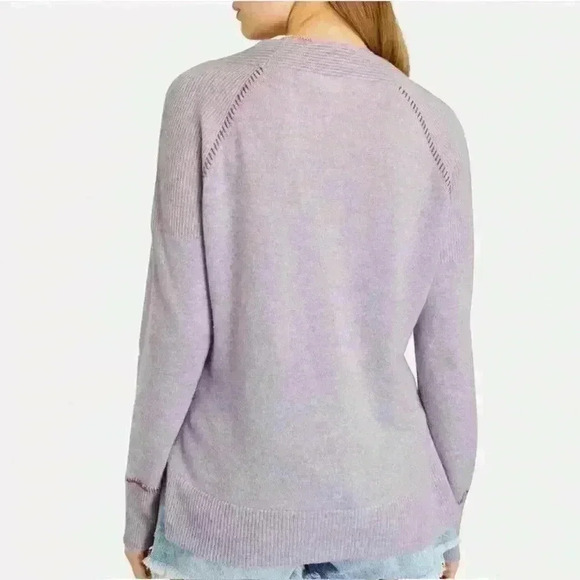 VERONICA BEARD Preta Lilac V-Neck Cashmere Sweater - Picture 10 of 15